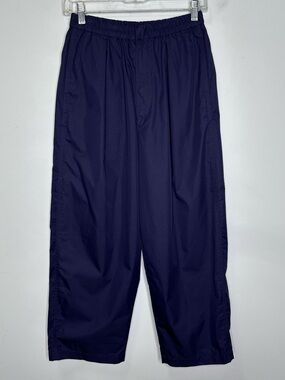 Uniqlo Women’s Barrel Leg Navy Blue Stretch Cotton Crop Pants
